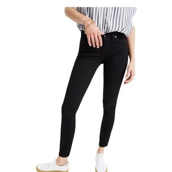 Madewell 8" Skinny Jeans Black Size 27 - Picture 1 of 15
